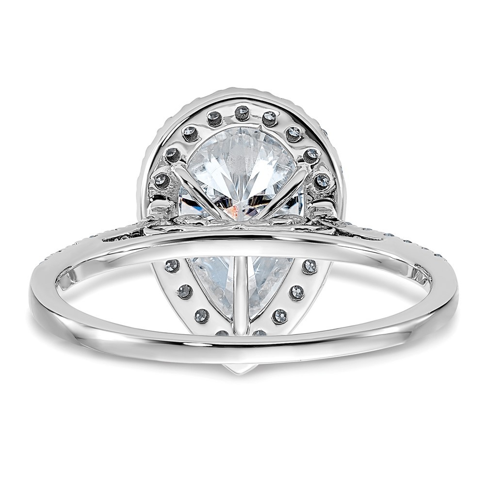 14k White Gold 2 1/2 Ct D E F Pure Light Moissanite Halo Engagement Ring Size 7