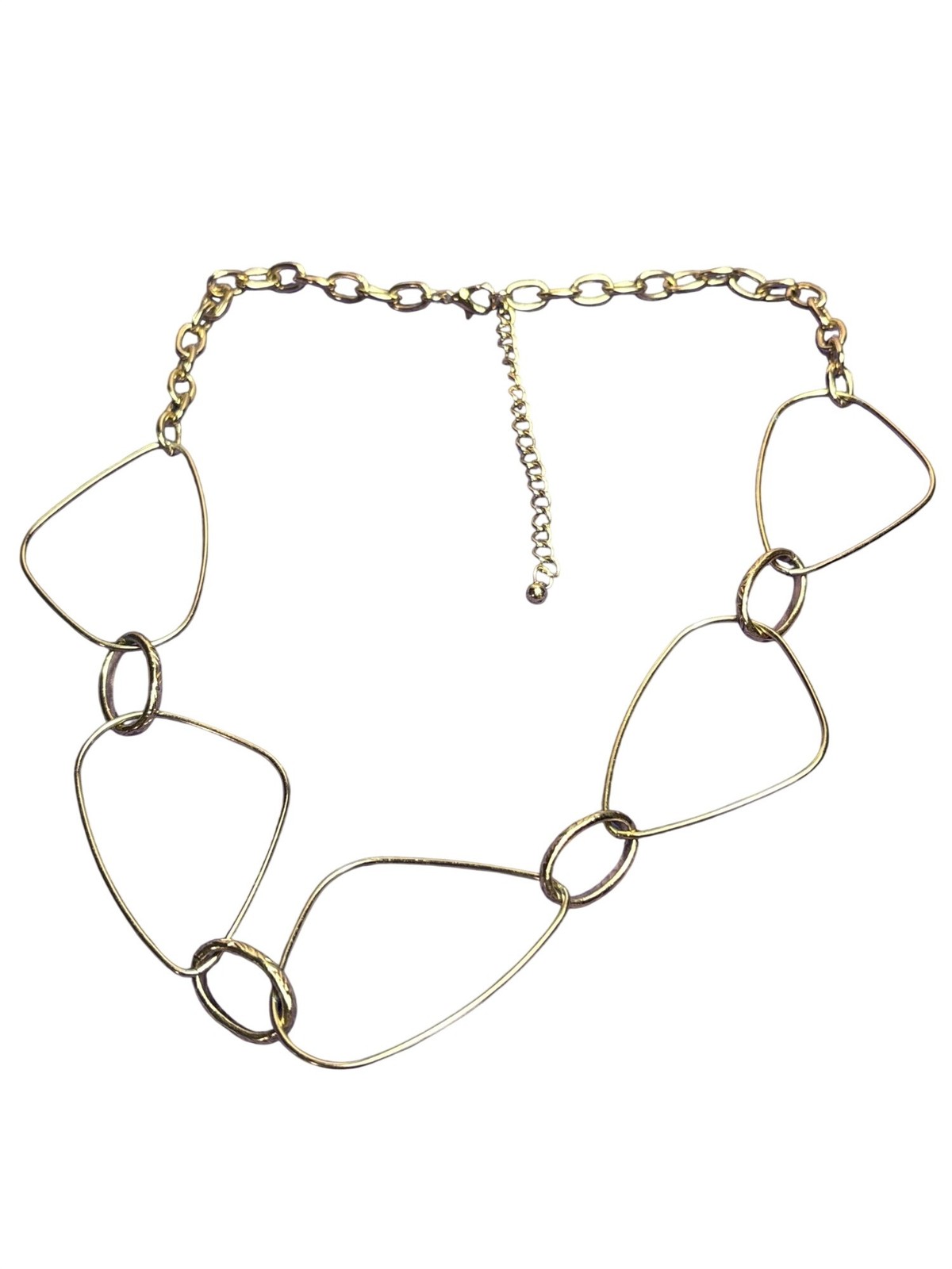Goldtone Geometric Chain Necklace 18 – 21 inches Long