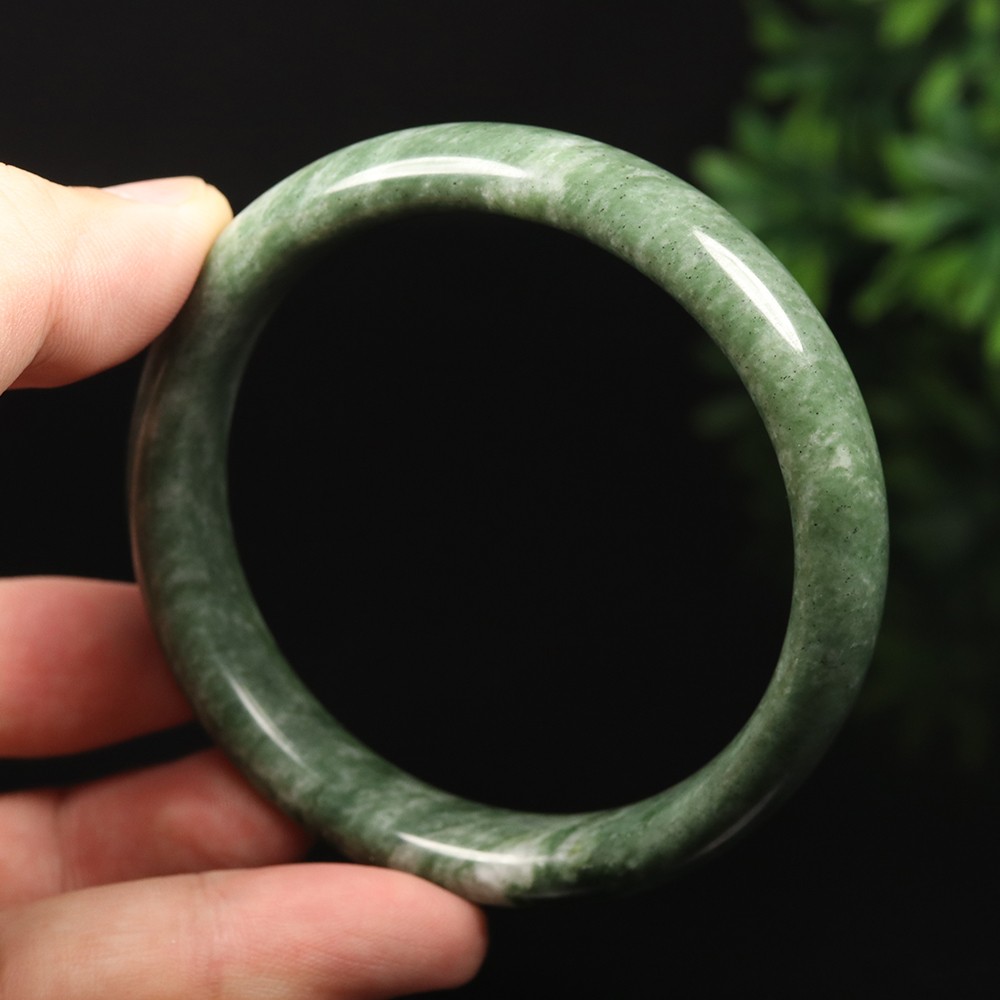 62mm Grade A 100% Natural Green Jade Bangle Bracelet Chinese Guizhou Jade V0888