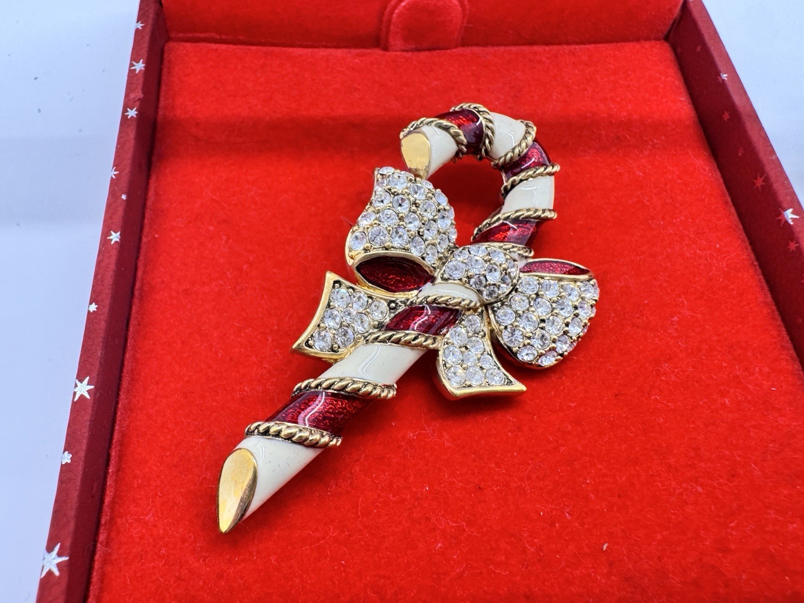 Vintage Brooch Pin Lot Christmas Reindeer Gerry’s Candle Rhinestone Lot of 4