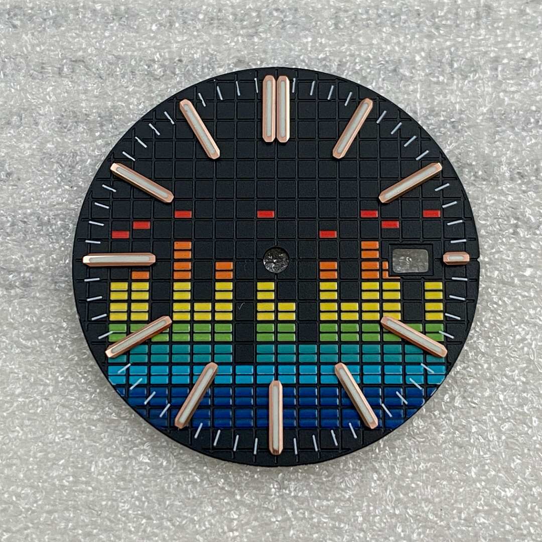 31.8mm NH35 Dial Music Symbol Dial Green Luminous Fits Nh35 Movement watch dial