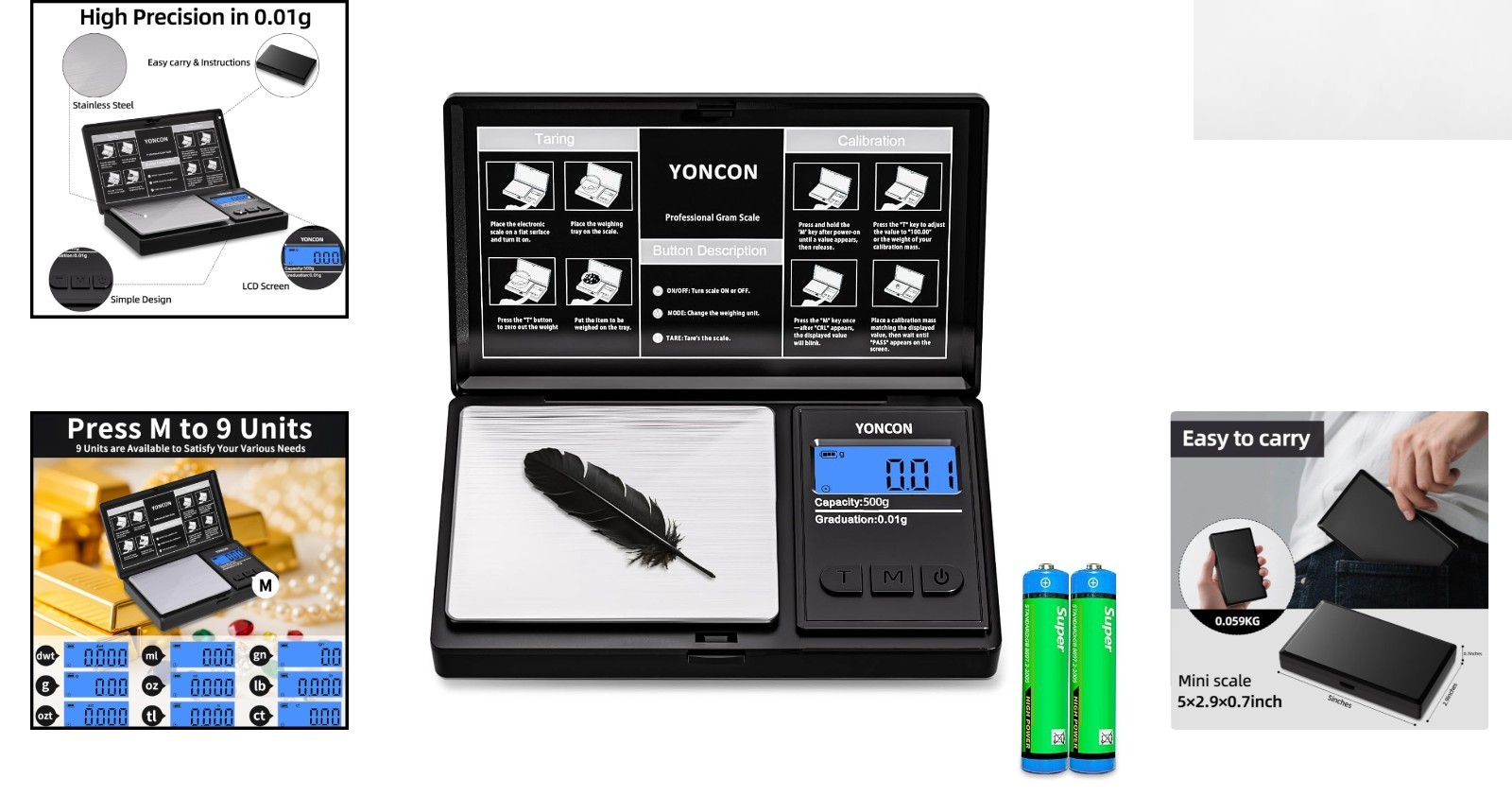 Portable 0.01g Accuracy Digital Scale – Ideal for Gold, Silver & Diamonds