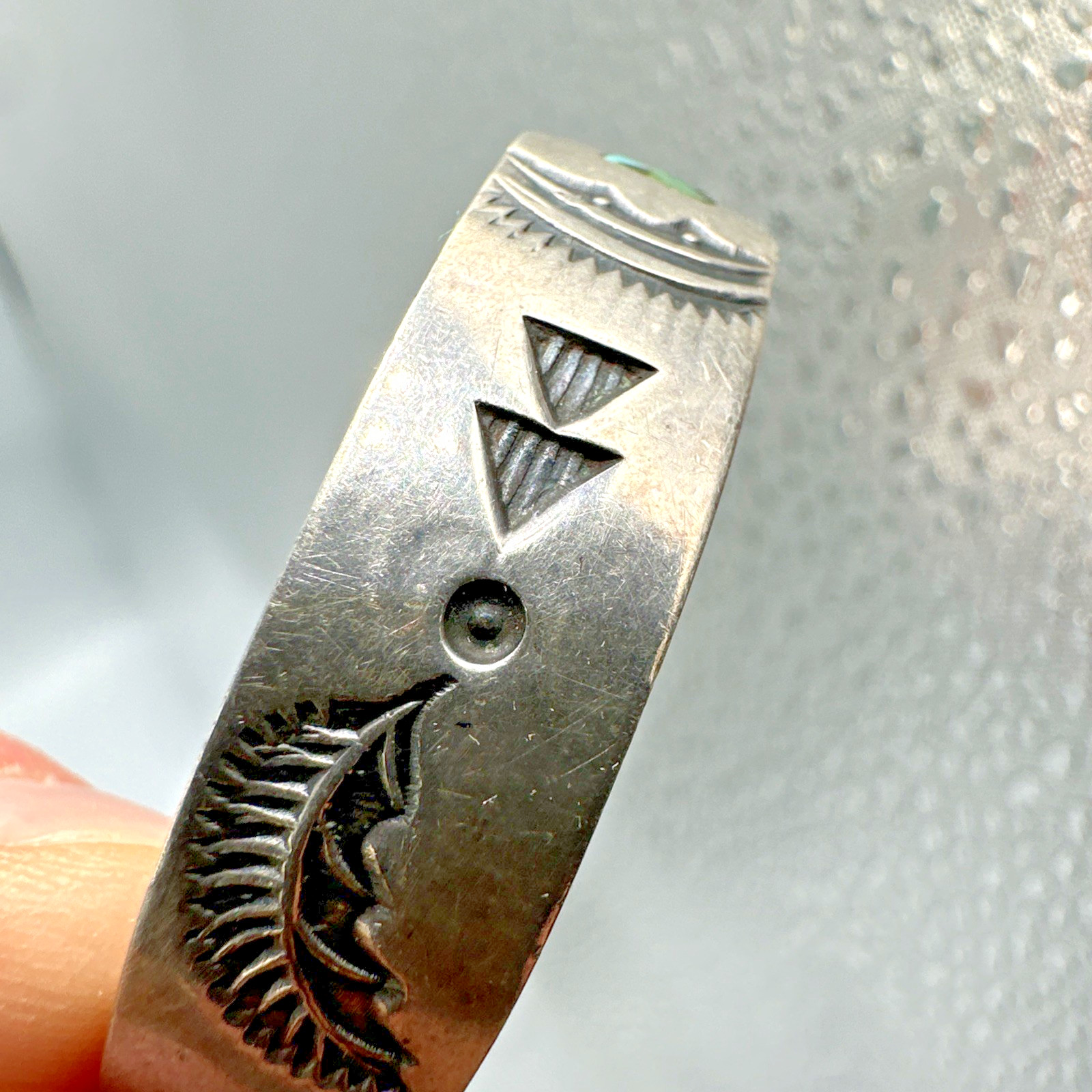 Vtg Gene Gibson Navajo Sterling Silver Turquoise Native American Cuff Bracelet
