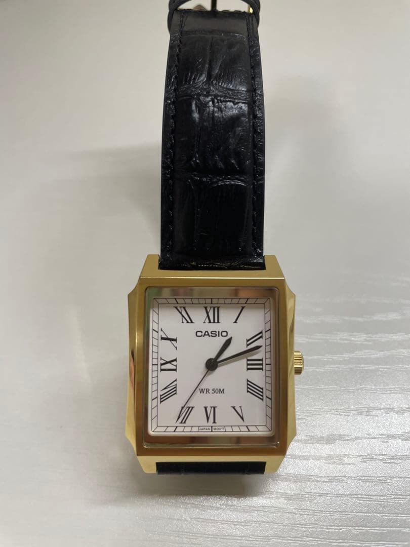 Casio MTP-B190 Gold Tone White Dial Quartz Watch