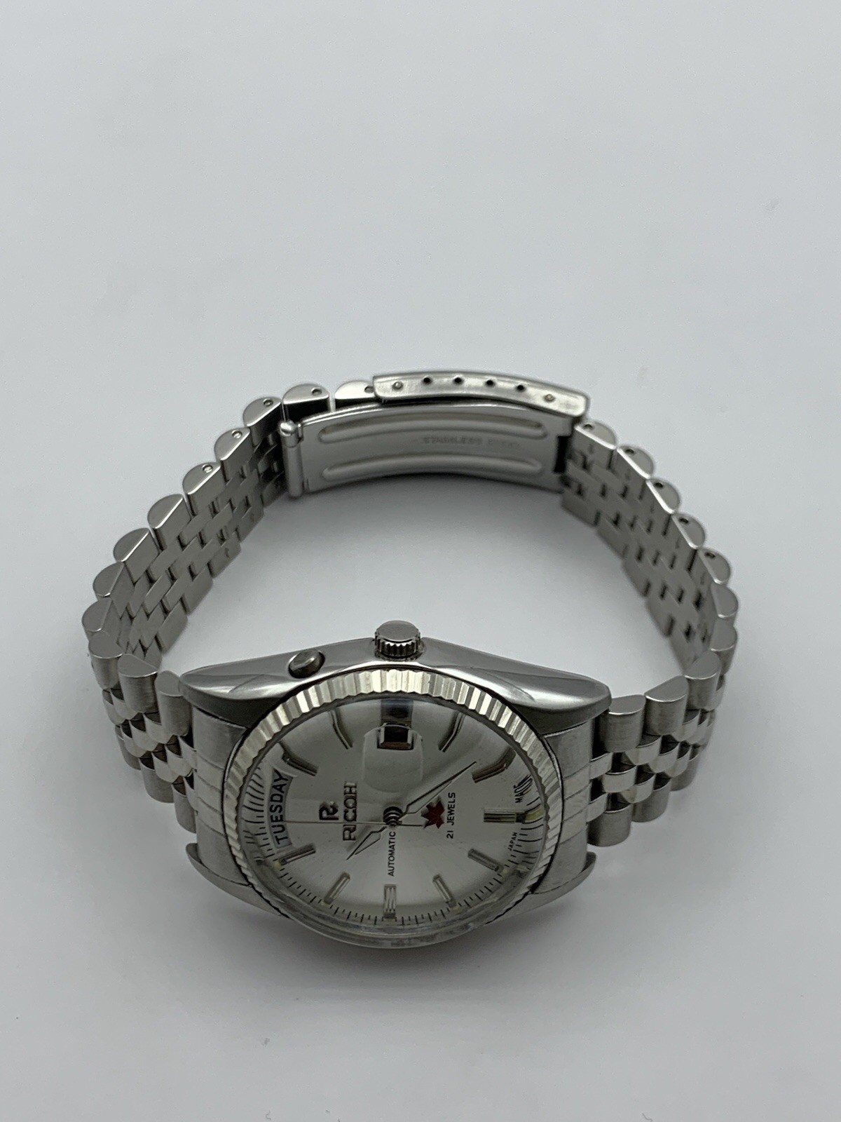 Ricoh President 061121 Automatic 21 Jewels White Dial Men’s Wristwatch Japan.