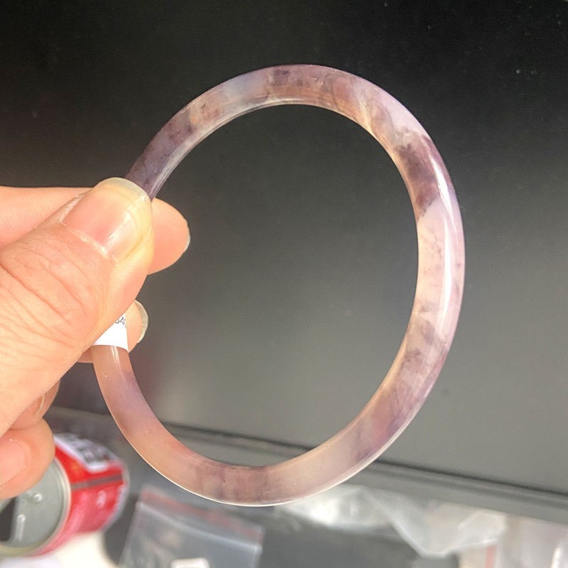 62mm (Grade A) Burma Natural icy lavender Jadeite Jade Bangle + Certified