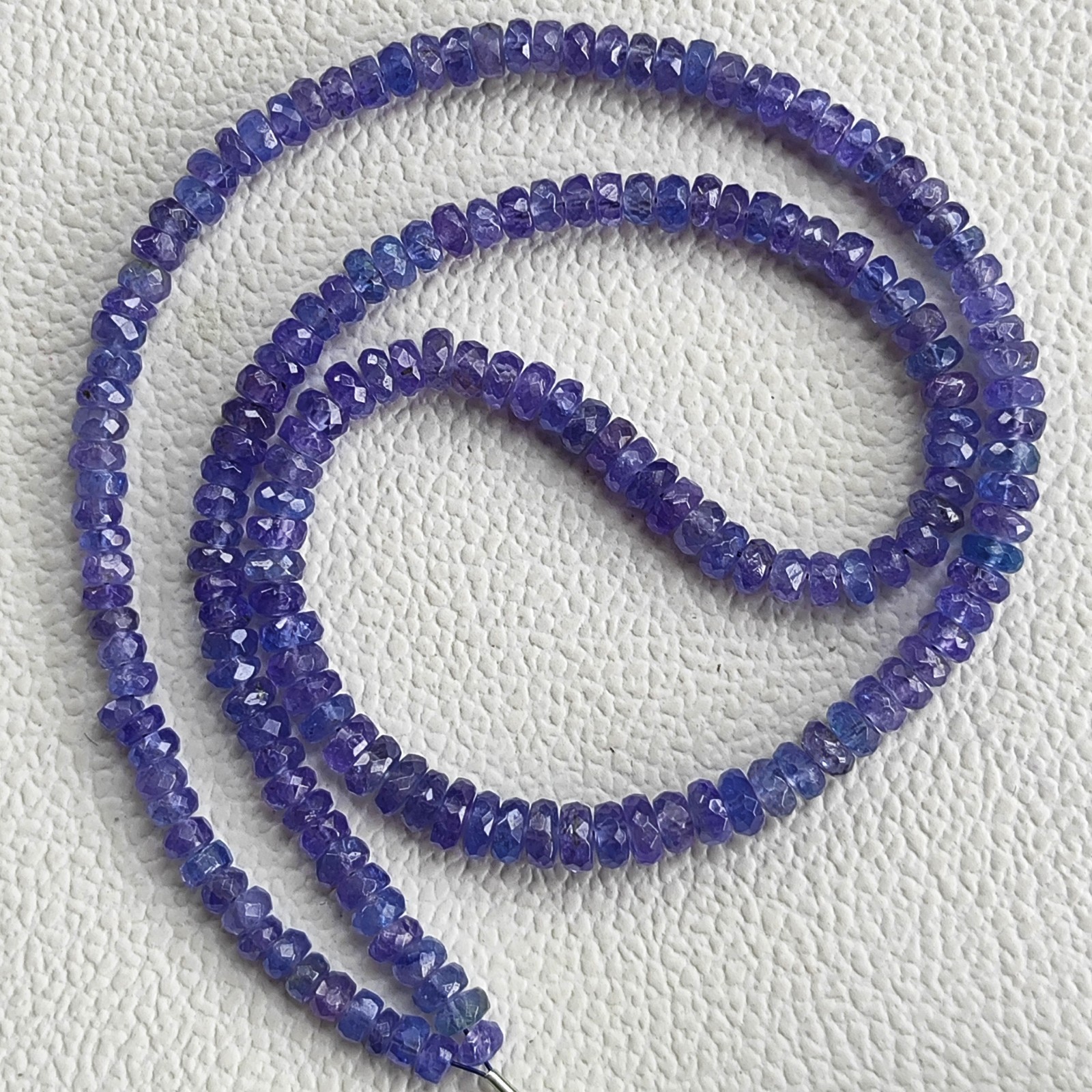 Natural Tanzanite Faceted Rondelle 4-4.5mm Beads Tanzania Gem 16″ Strand DIY