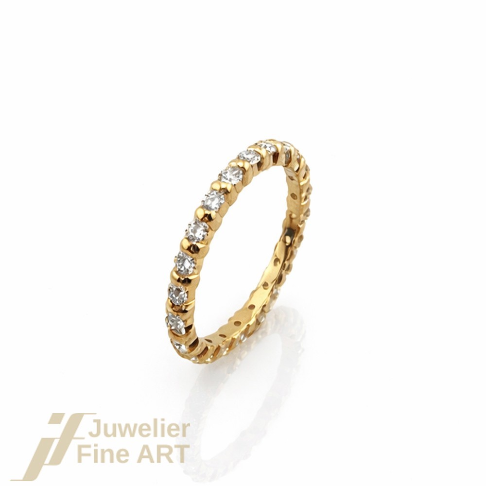 Moncara ring memory-brilliant diamonds total approx 0.88ct – 14K/585 yellow gold