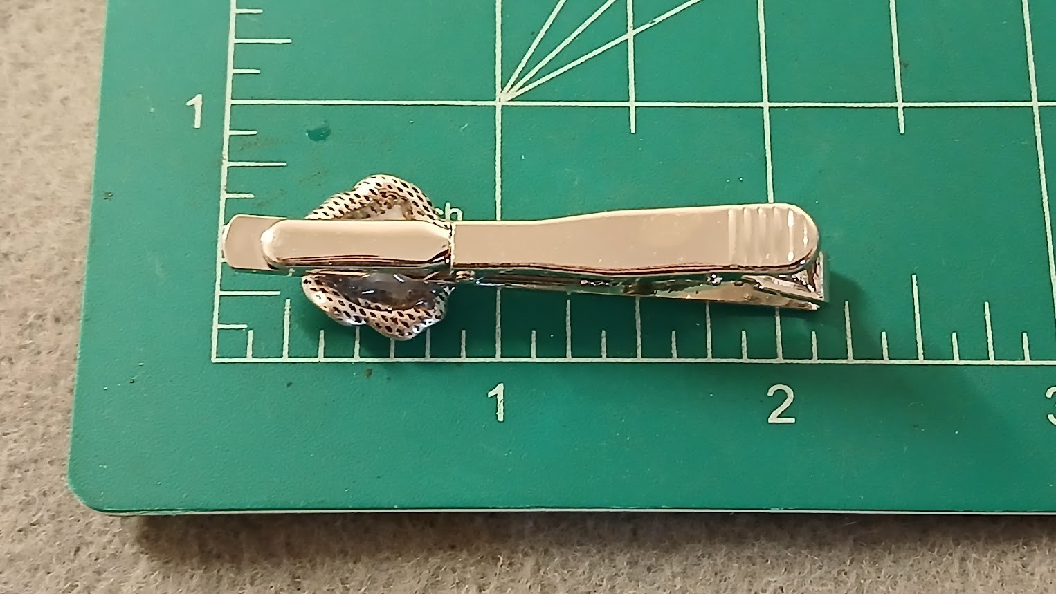 Antique Silver Rose Tie Clip Bar Cufflinks