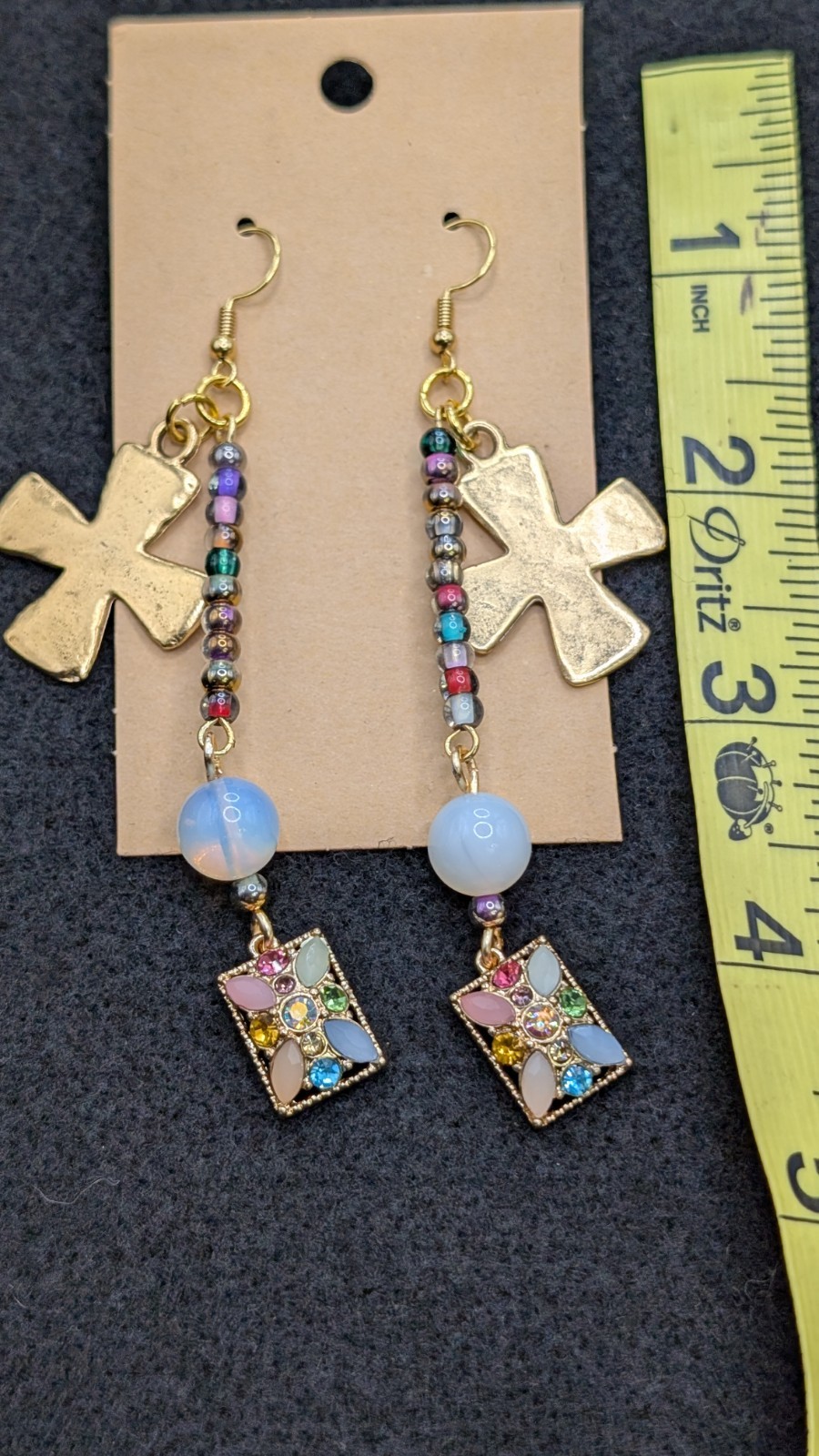 Women’s Flower Stylish Boho Mixed Beaded Drop Dangly Hook Earrings 🩷❤️💜💙💚🤍