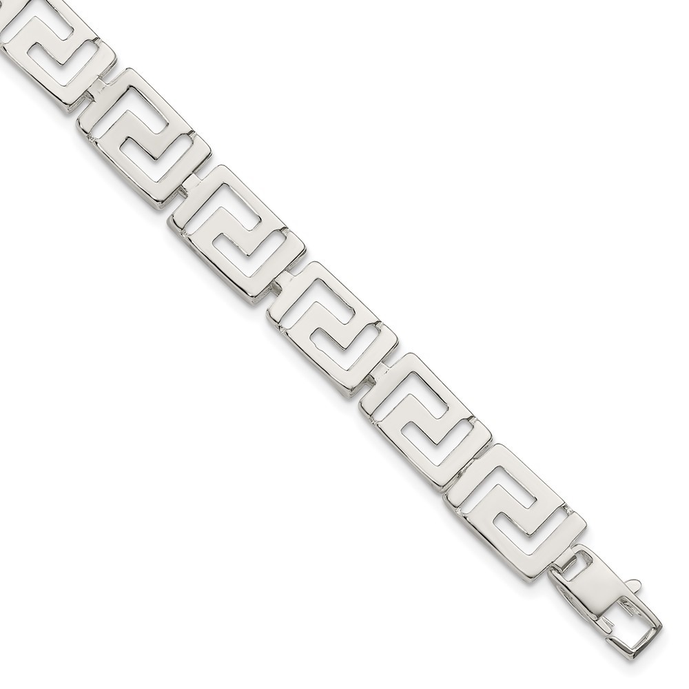 Sterling Silver Greek Key Link Bracelet 7.5″