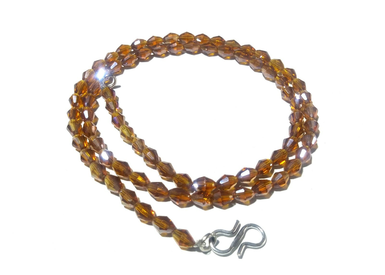 18″inch Necklace Mystic Brandy Citrine Quartz Barrel Faceted 4x6mm Hydro Beads