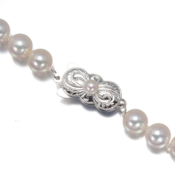Auth Mikimoto Necklace Akoya Pearl 6.5-7.0mm Silver