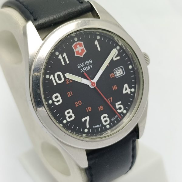 Victorinox Swiss Army Quartz 241083 Military Black Dial Vintage Men’s Watch