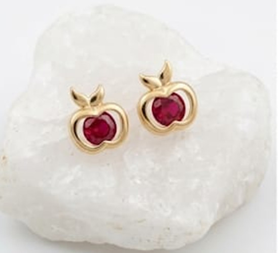 4ct Round Simulated Red Garnet Silver Halloween Stud Earrings Rose Gold Plated