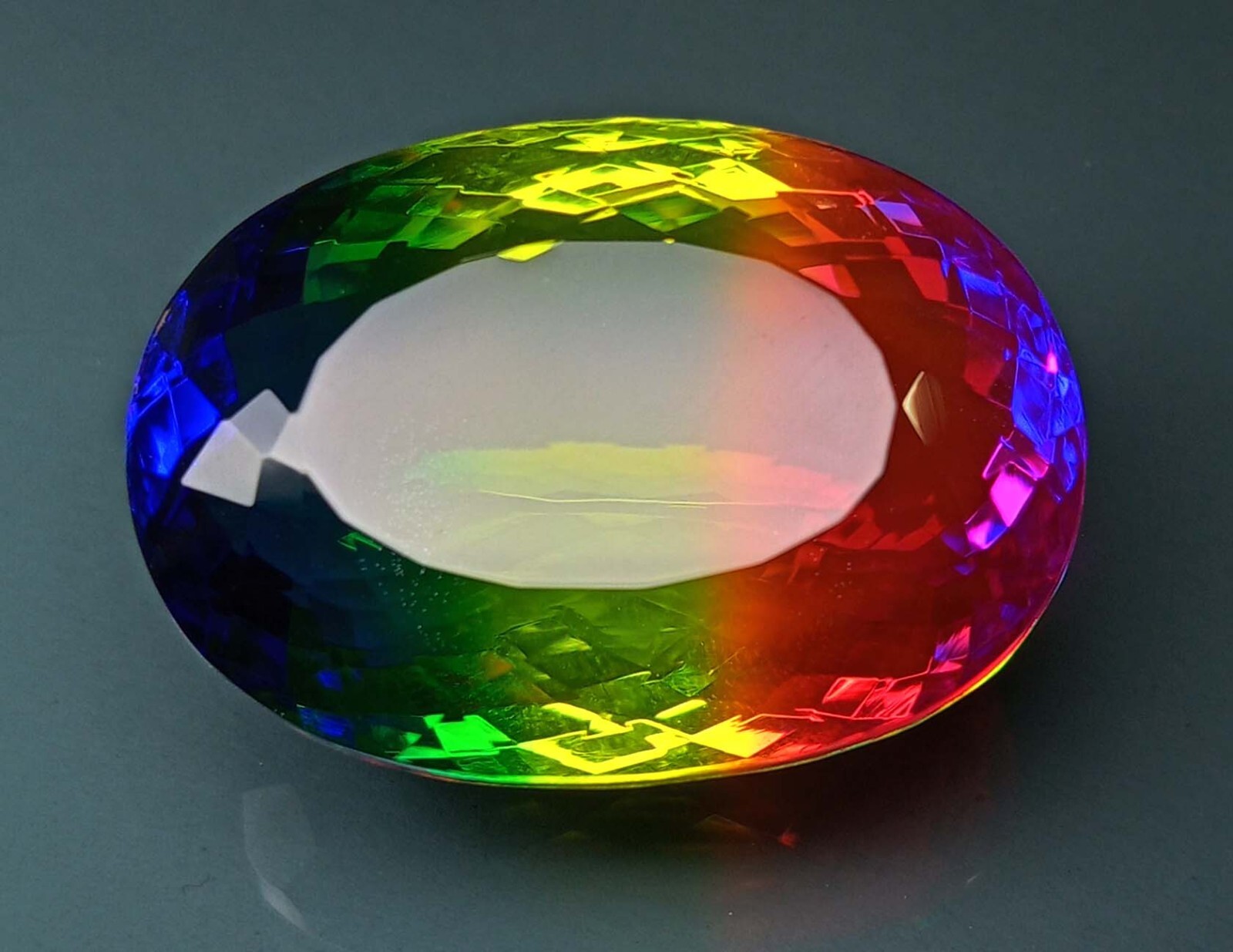 Oval Cut Natural 80-81 Ct Tourmaline Bi-Colour Loose EGL Gemstone KH447
