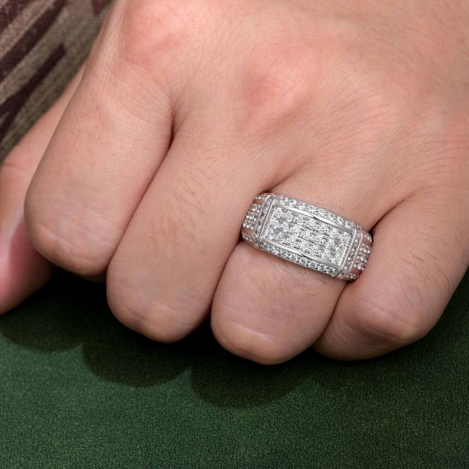 Mens Wedding Ring Sterling Silver Mens Engagement Ring Band Promise Ring Sz7-14