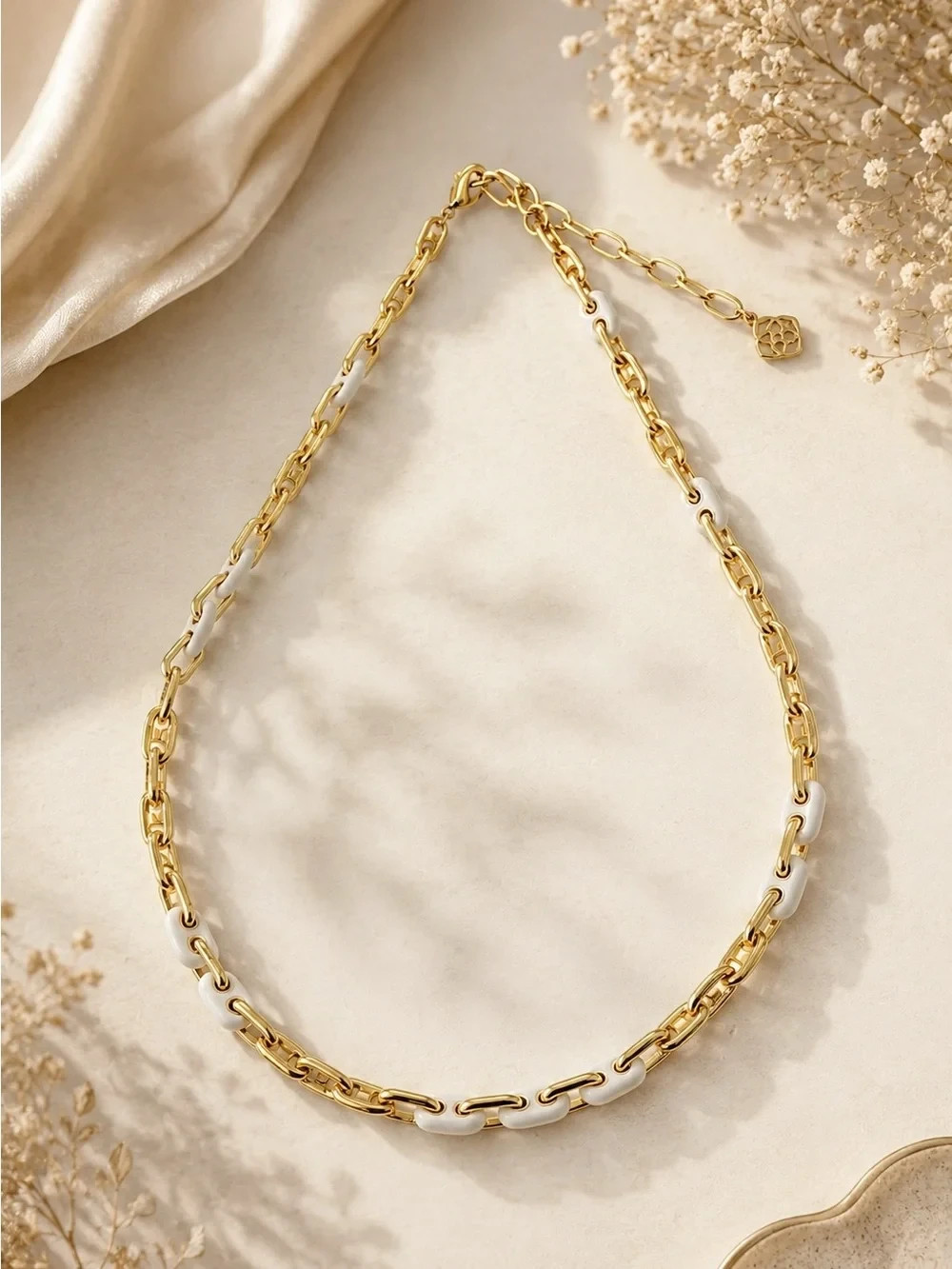 Kendra Scott Bailey Gold & White Mix Chain Necklace