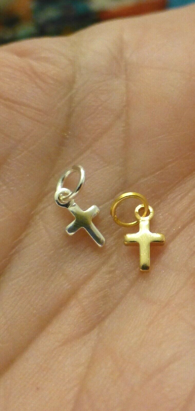 Small Tiny Cross Pendant Charm Minimalist Please Choose Color.