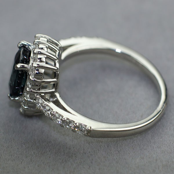 Brand New Pt950 Color Change Garnet Diamond Ring 2.234ct D0.57ct Becky Blue Type