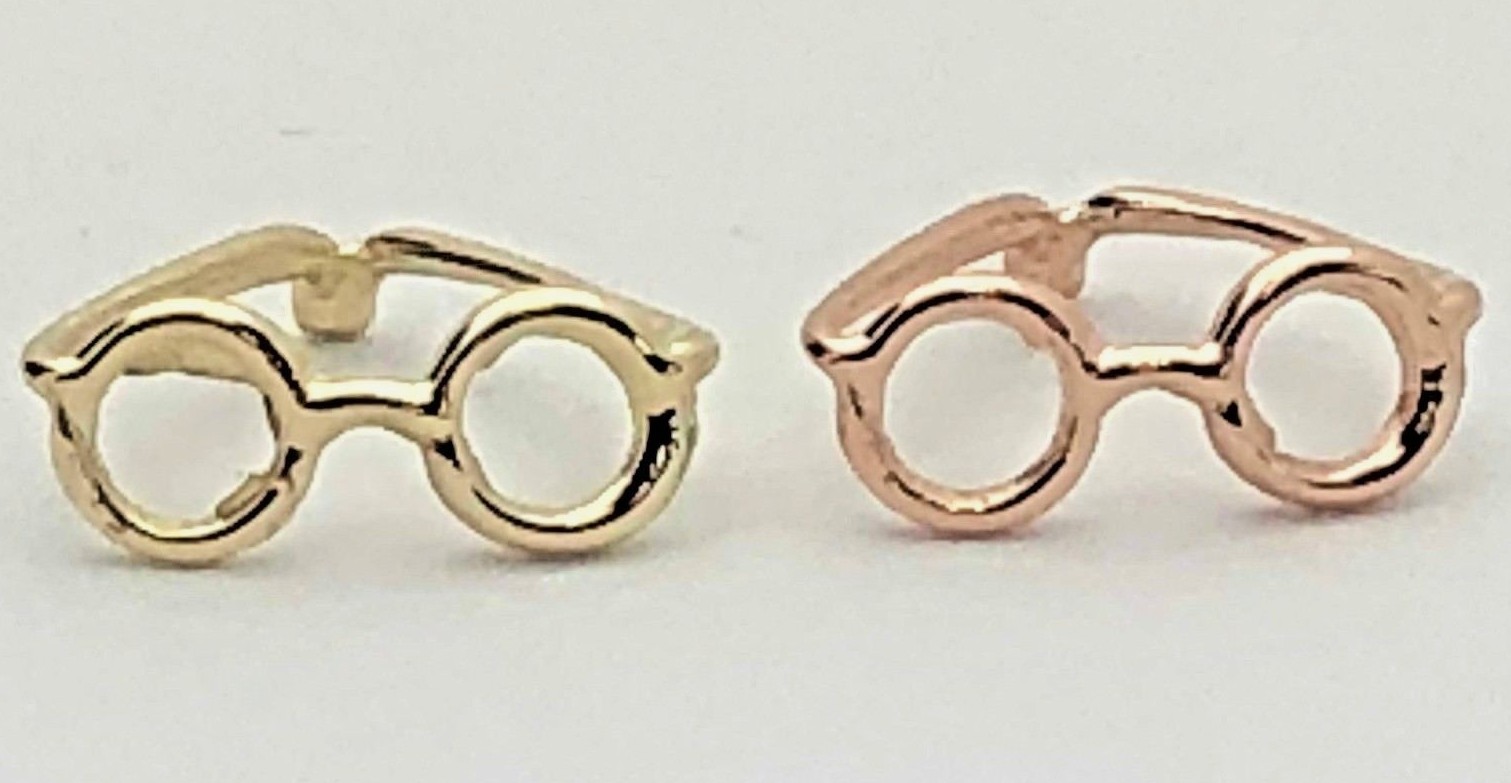 14k Yellow White or Rose Gold Sun Glasses Eye Glasses Charm Pendant