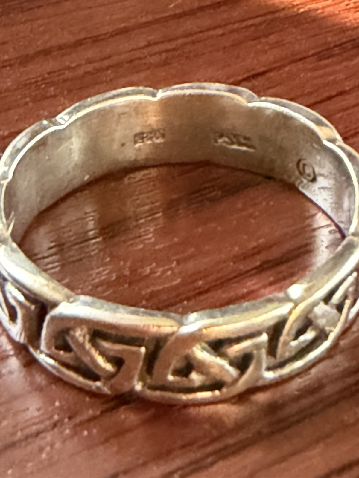 Celtic Knotwork Sterling Silver 925 Peter Stone Ring size 11.5 New