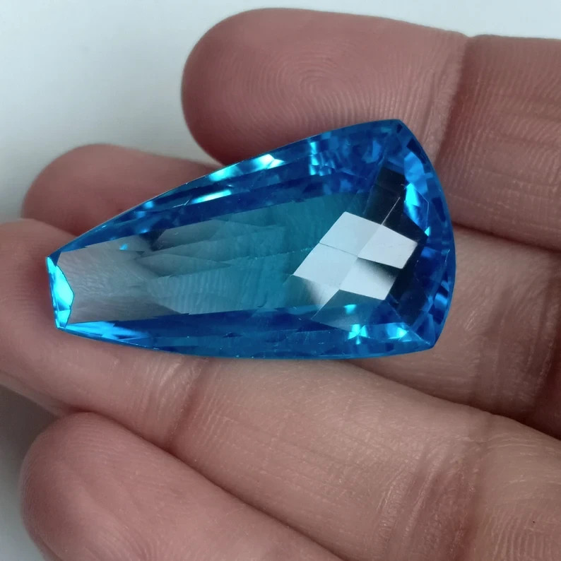 BIG !! 53.97 Ct Natural Swiss Blue Topaz Fancy For Jewelry November Birthstone