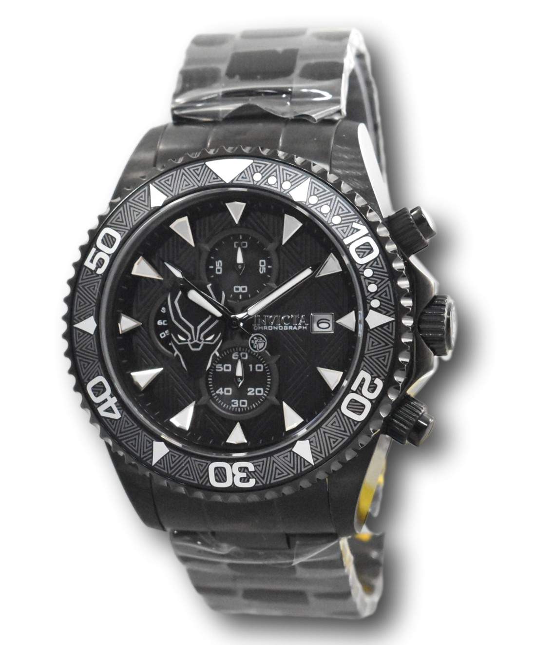 **Runs Slow** Invicta Marvel Black Panther Men’s 47mm Limited Chrono Watch 34627