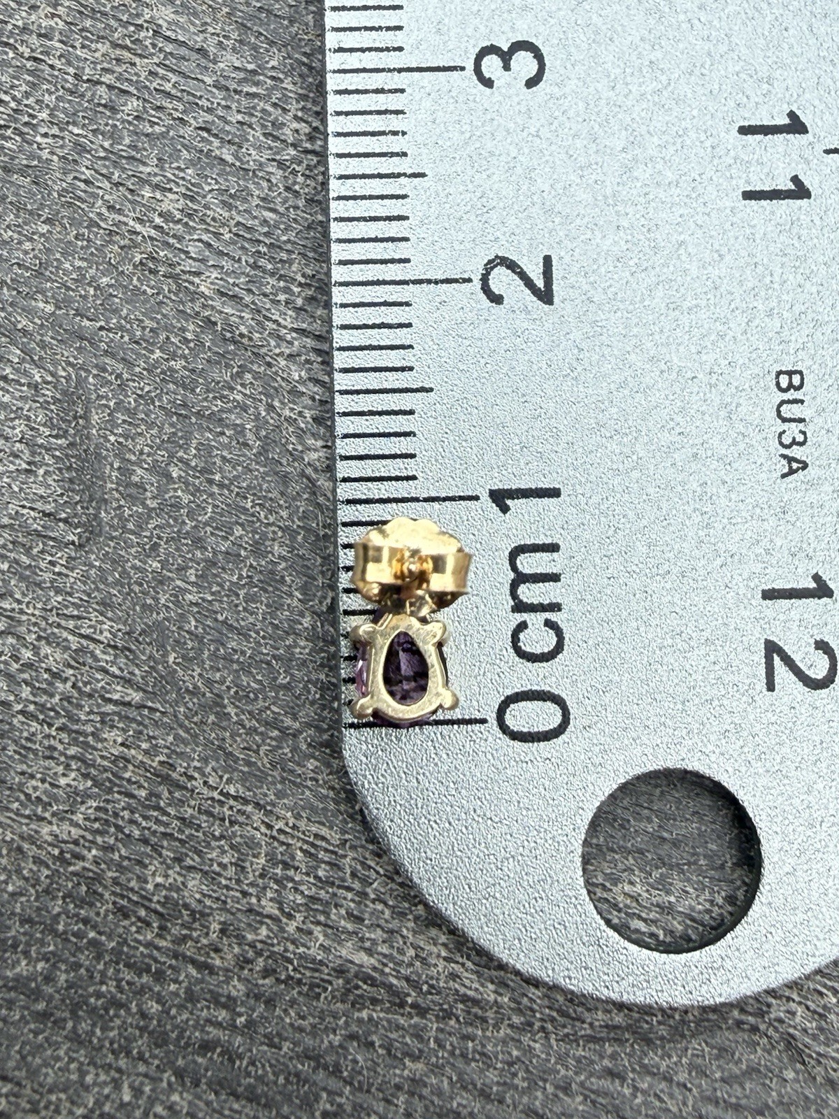 Vintage 14k Yellow Gold .50ctw Amethyst And Diamond Pear Teardrop Stud Earrings
