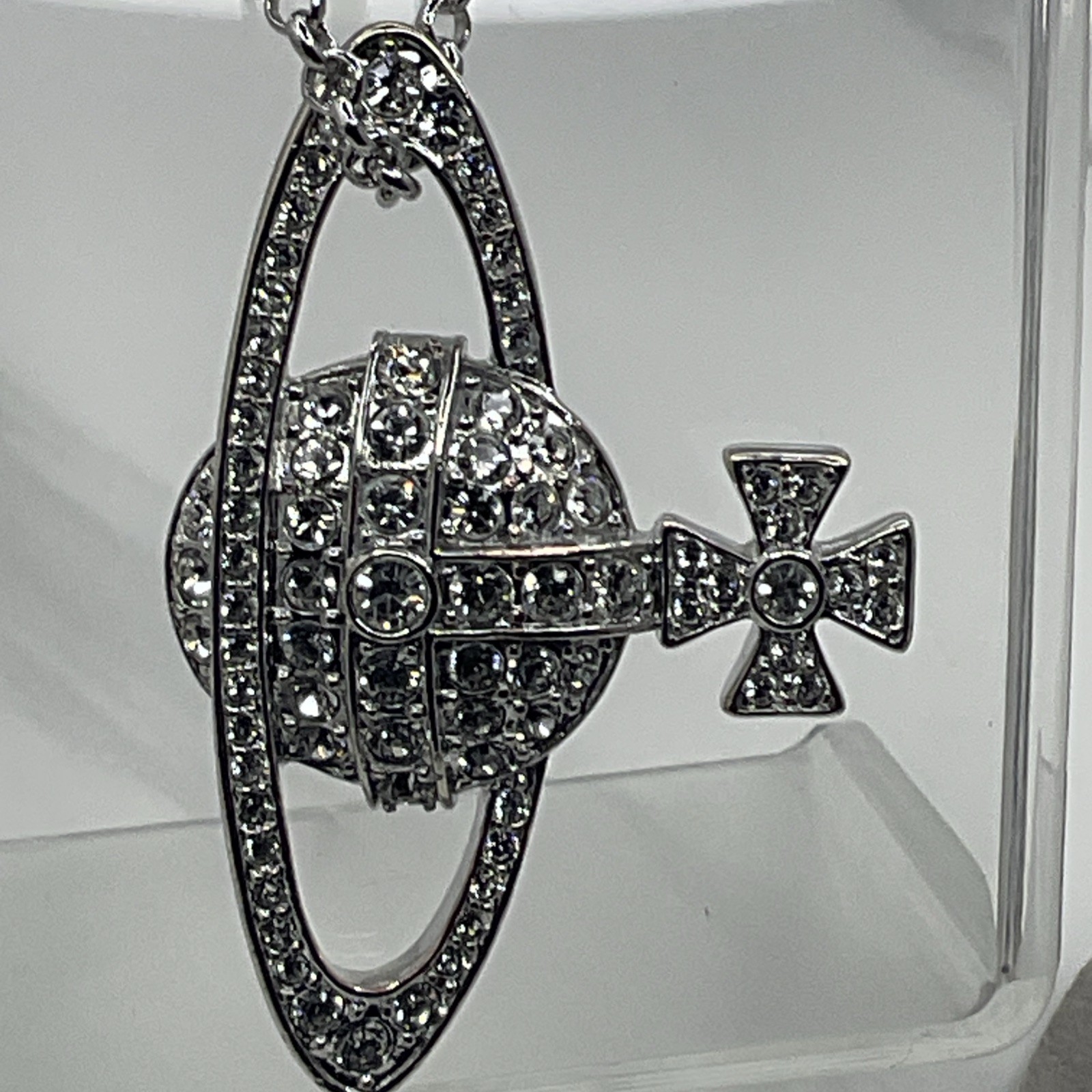Vivienne Westwood Vintage Large Bas Relief Orb Necklace, 40cm Chain, Orb 6 X 4cm