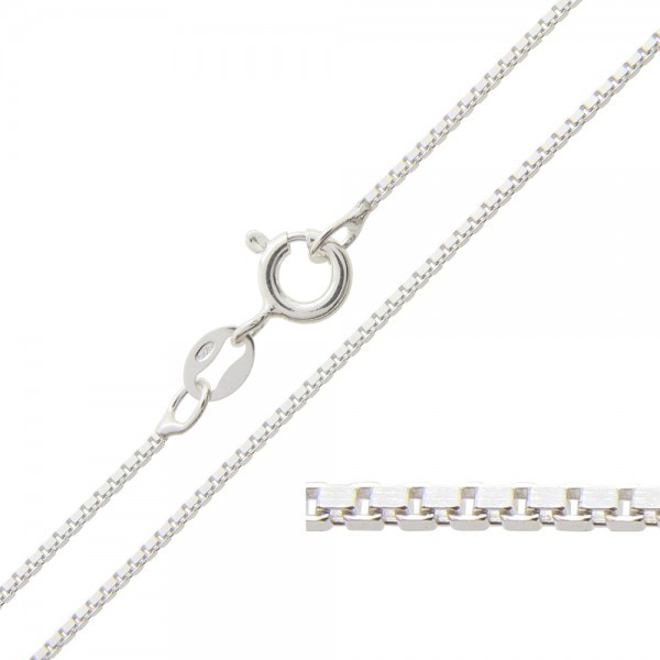 Box Chain 24 inch Long 925 Sterling Silver 1mm Thick made in Italy