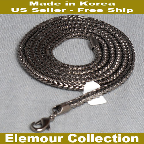 Franco Chain Rhodium -36″ 4mm wide Franco Chain New – Free Ship (US Seller)