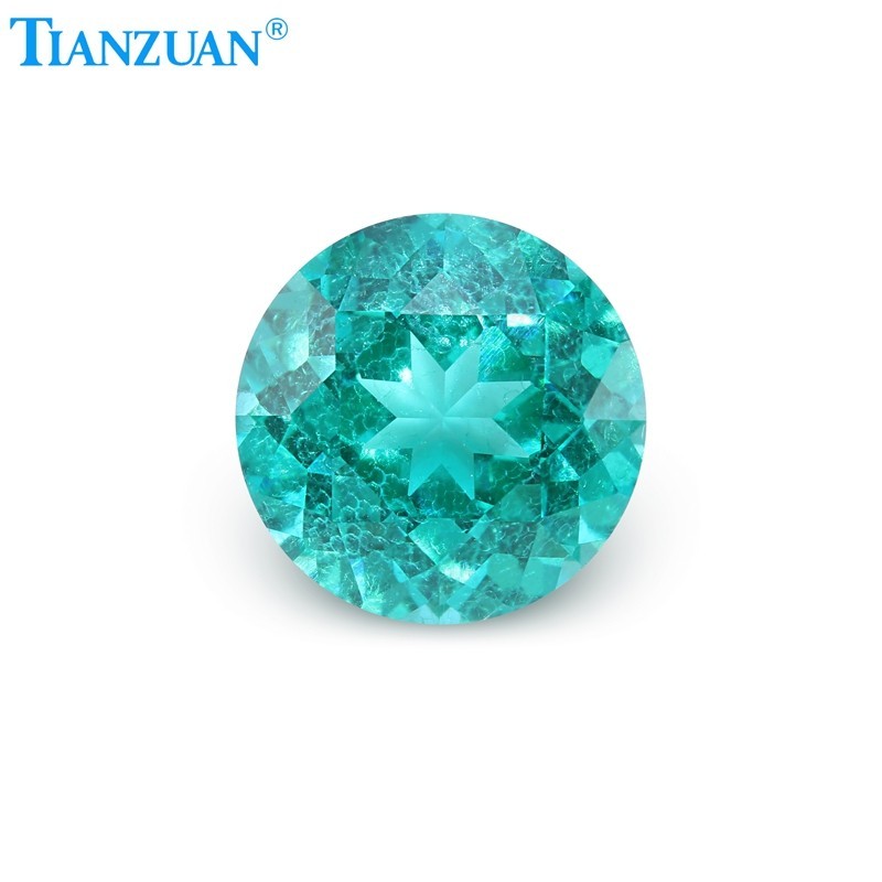 Synthetic YAG Round Shape Neon Paraiba Color with inclusions loose Gemstones