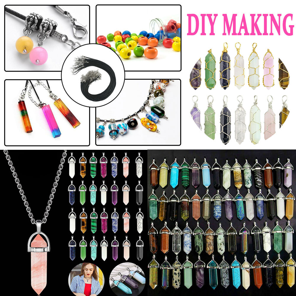 Natural Quartz Crystal Point Chakra Healing Gemstone Pendant Necklace Stone