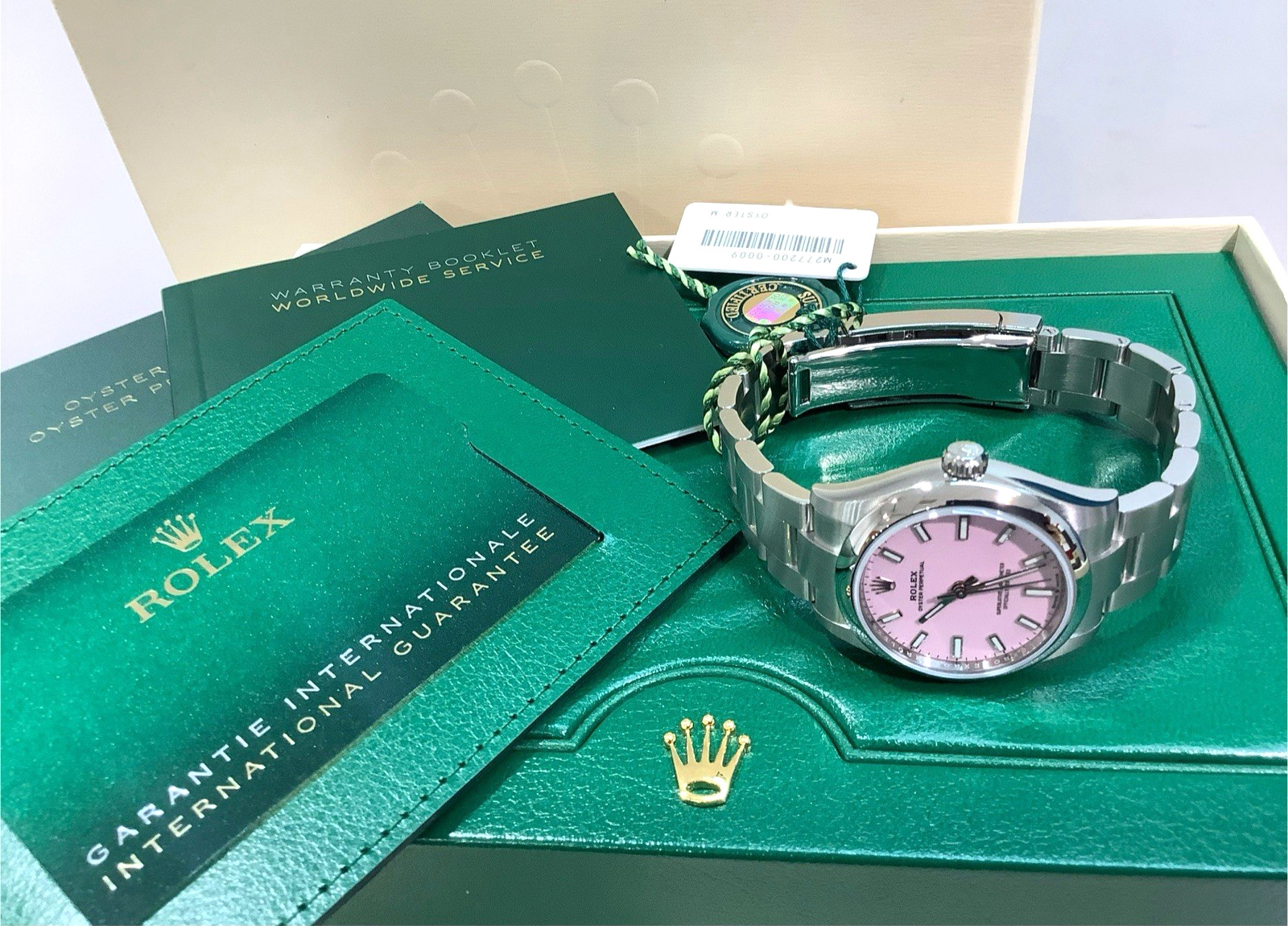 ROLEX 277200 Oyster Perpetual CANDY PINK 31mm Complete Set & Both Tags Still NIB
