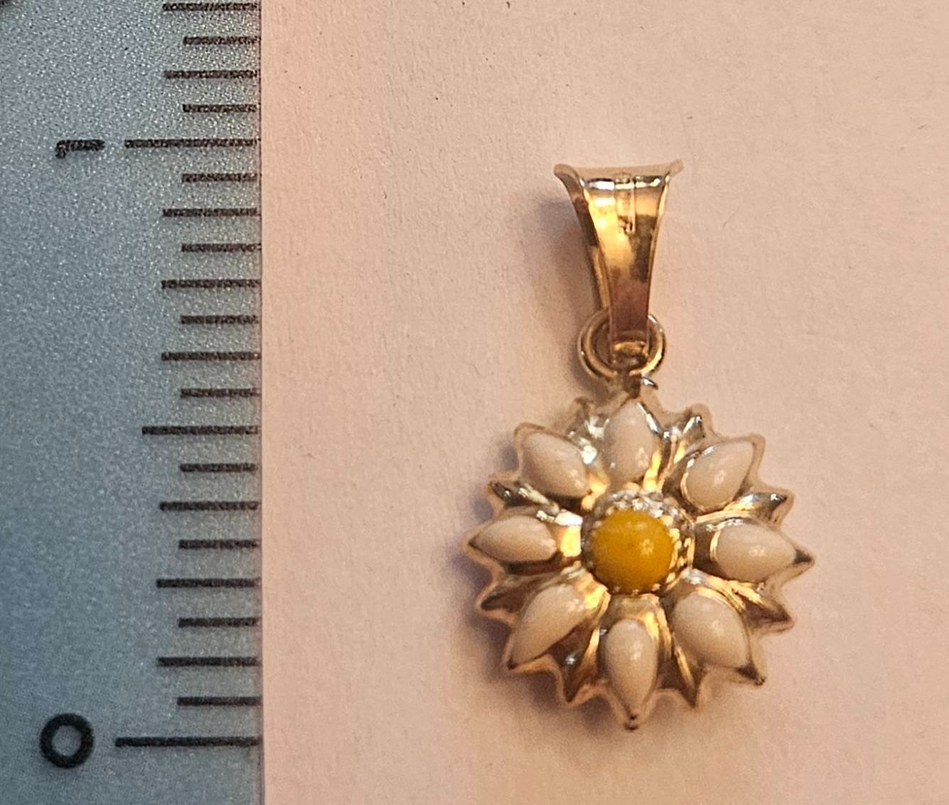 New 18K Yellow Italian Gold ‘ SUNFLOWER ‘ Charm Great Gift idea! 