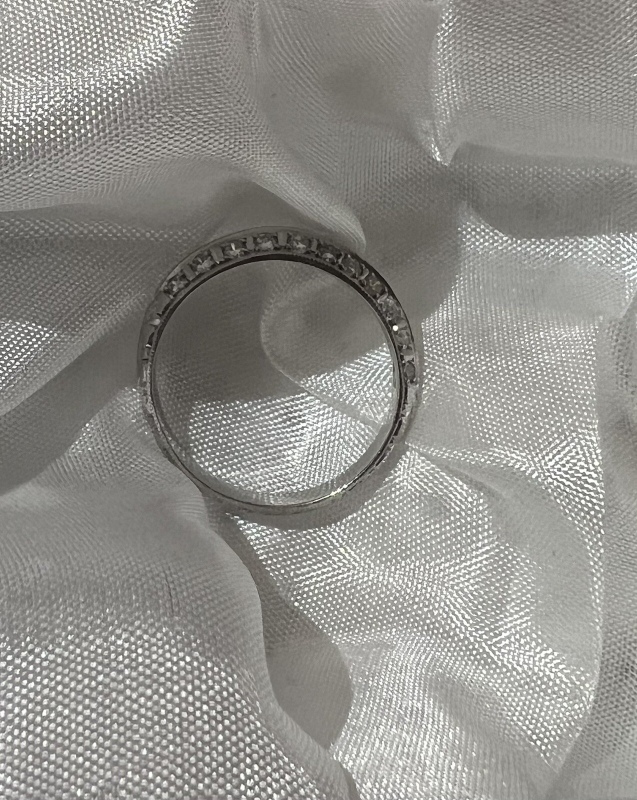 platinum art deco knife edge Double diamond contoured band ring Wedding Curved
