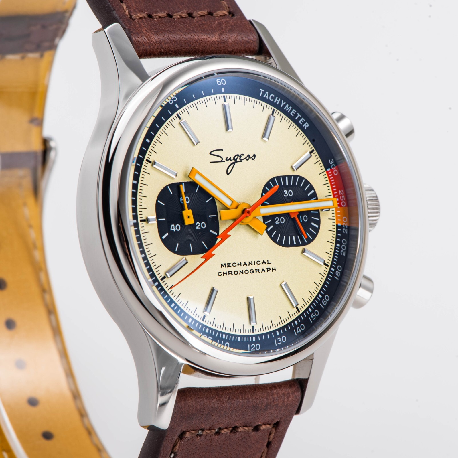 Seagull Sugess ST1901 Panda 40mm Cream V2 Racing Chronograph Sapphire 1963 BNIBr