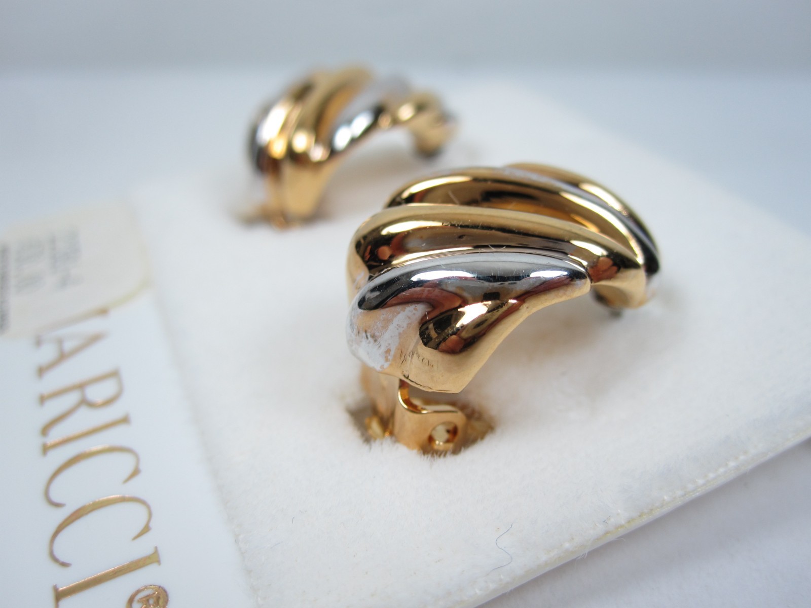 Nina Ricci Gold & Rhodium Plated Pierced Earrings – 8285