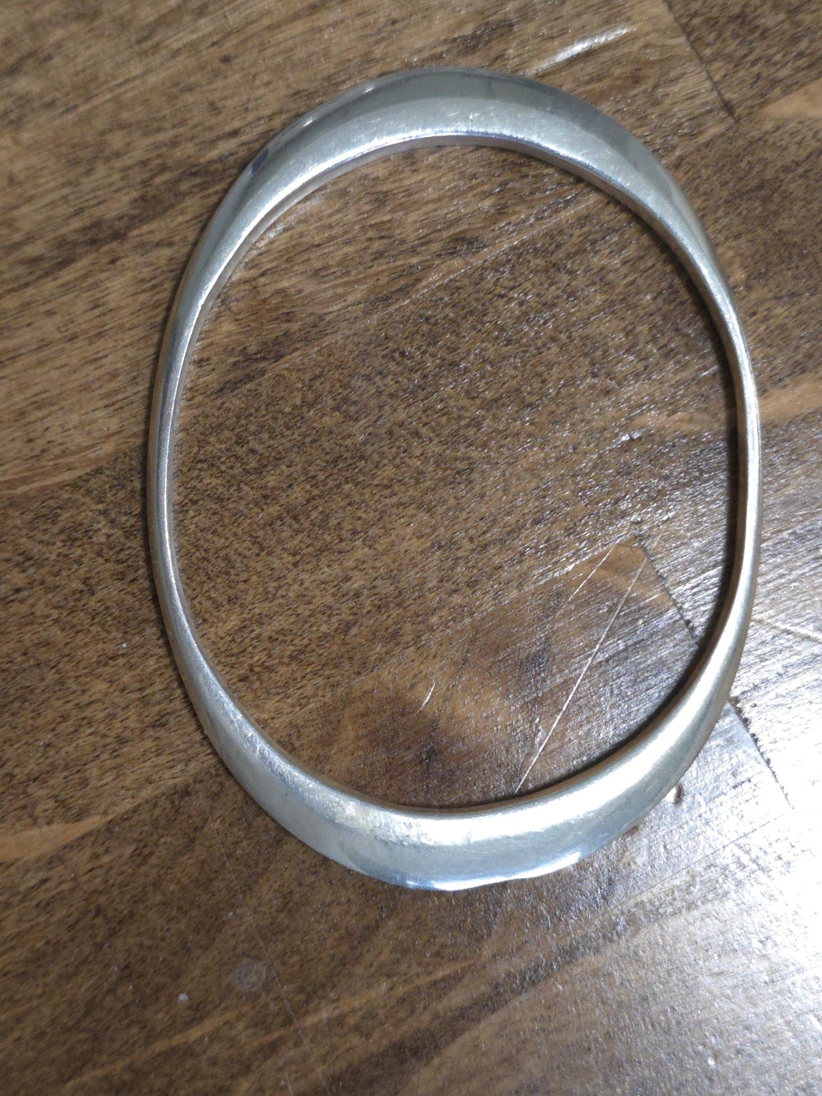 Vintage Plain 1oz .925 Silver Simple Round Oval Classic Bangle