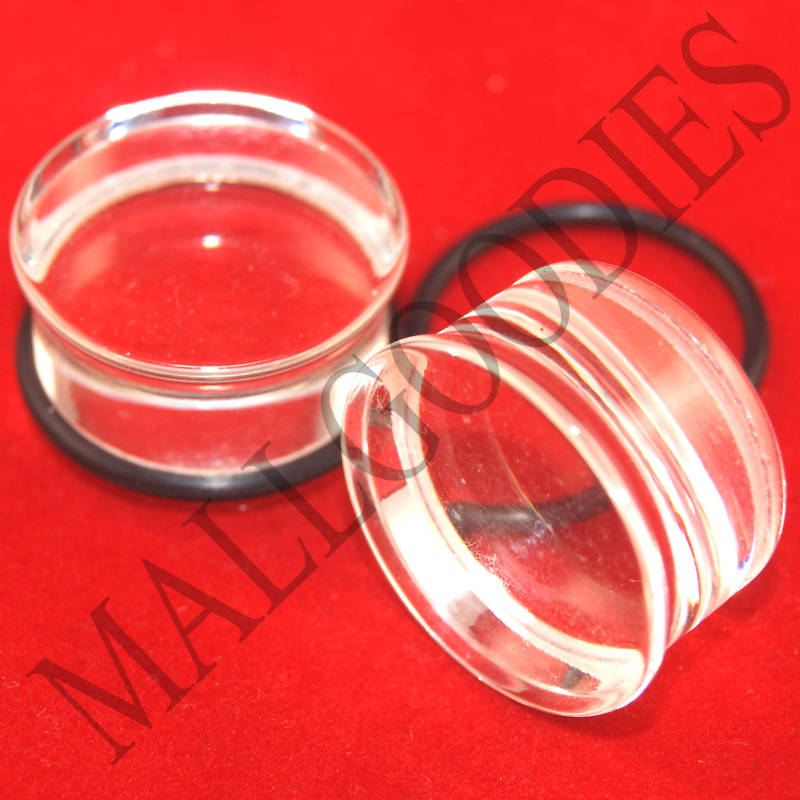 1340 Acrylic Single Flare Clear 1-1/8″ inch Ear Plugs 28mm 1 Pair Big Gauges