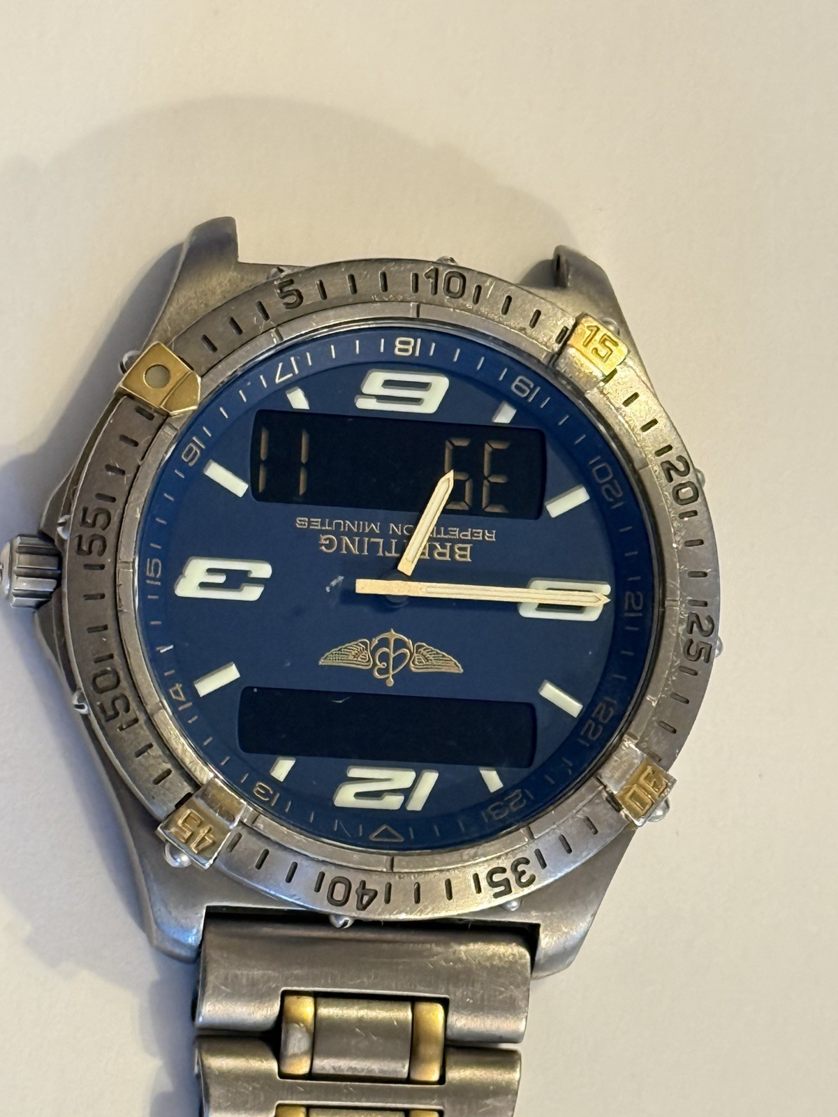 Breitling Aerospace Repetition Minutes Titanium B65062 Blue Dial Quartz Watch