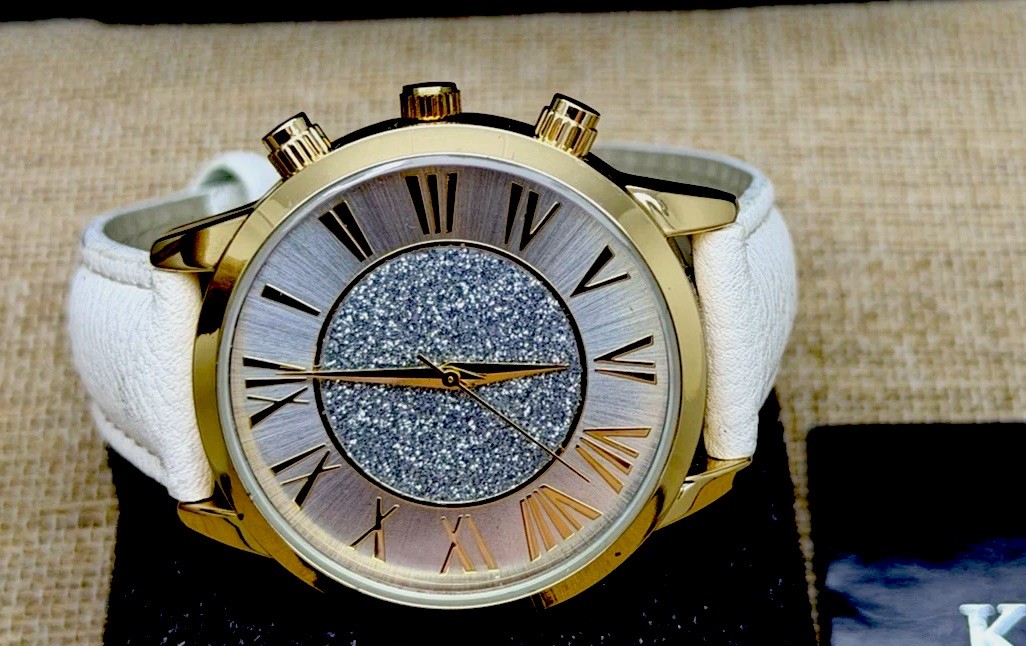 Kessaris ladies sparkle glitter face japanese movement Watch nib