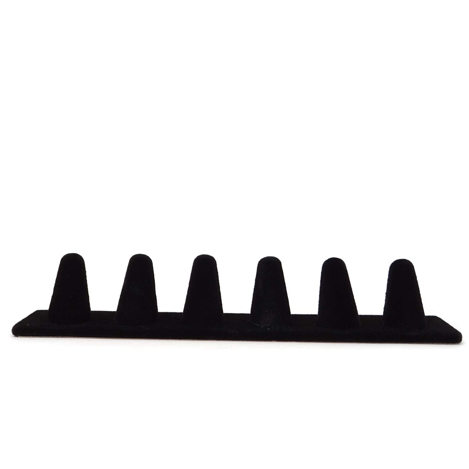Honbay Black Velvet 6 Finger Ring 21×4.2×3.6cm/8.26×1.65×1.42inch, black
