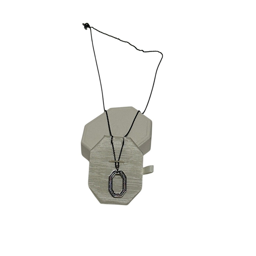 Swarovski Dextera pendant Octagon shape, Black, Ruthenium plated Long Necklace