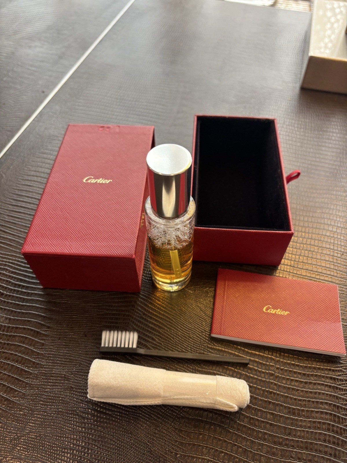 Cartier New Jewelry And Watch Cleaning Kit Red Box Cleaning Spray Soft Brush