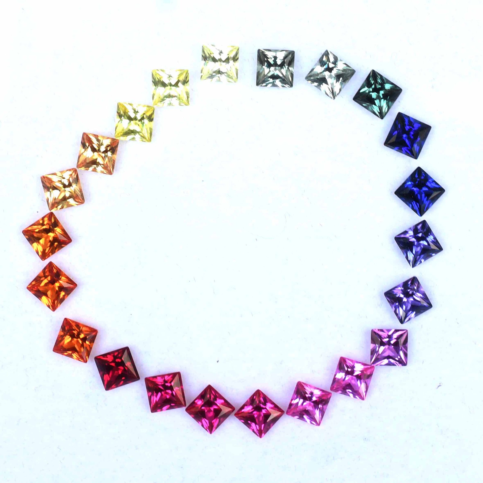 5×5 mm Natural Rainbow Sapphire Princess Cut 22 pcs Stunning Loose Gemstone