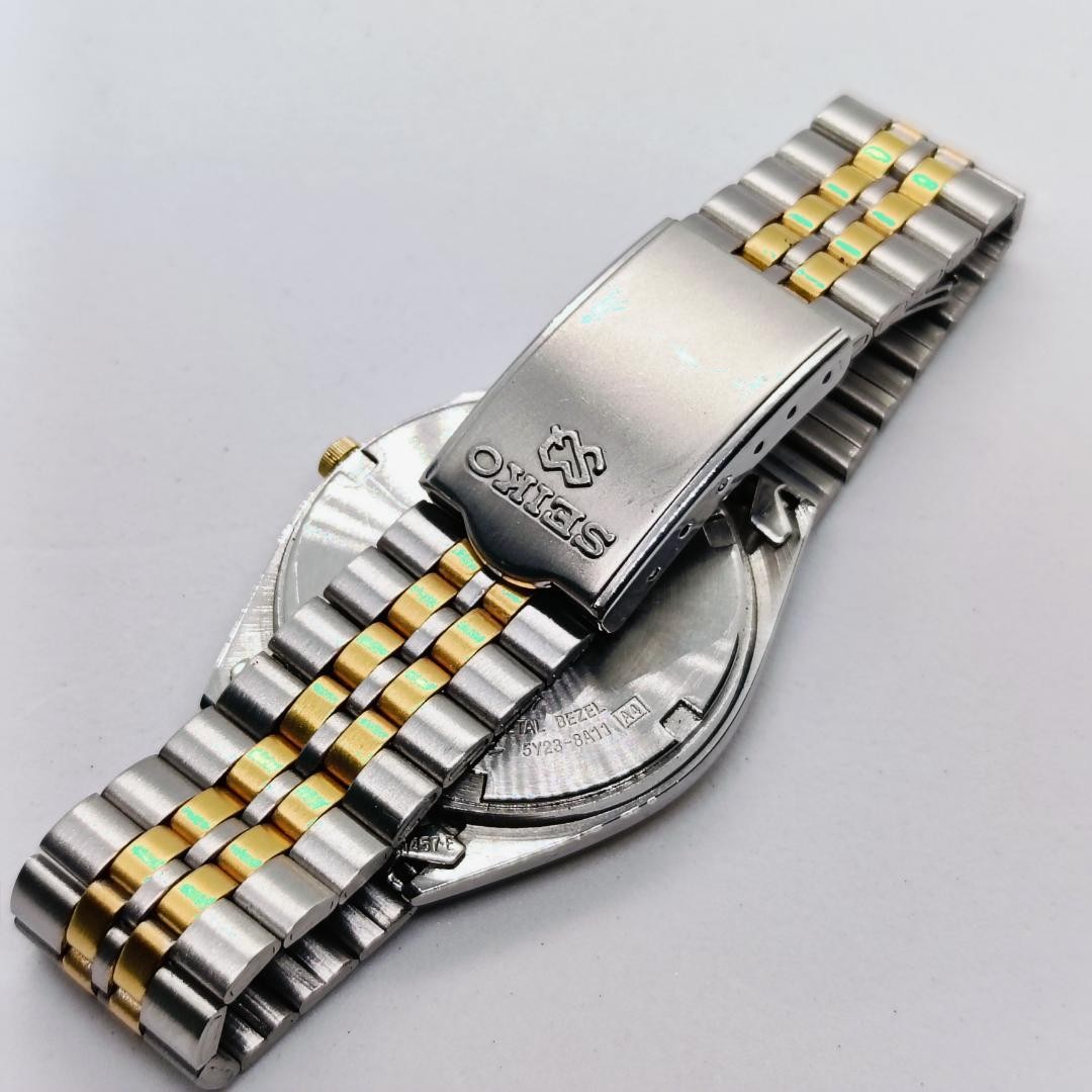 Working condition SEIKO 5Y23-8A11 Day-Date Two-Tone Watch 【From Japan】