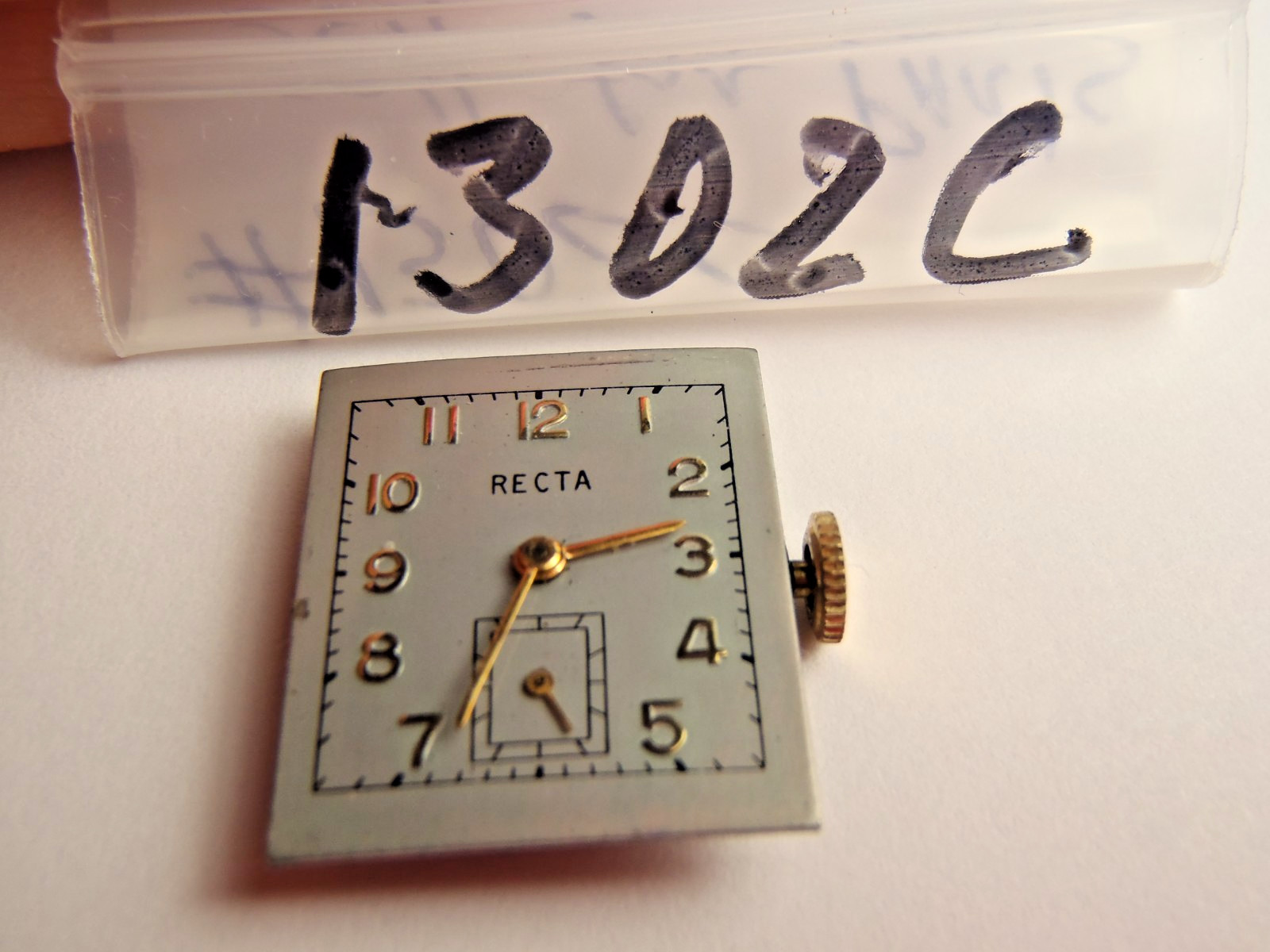 Recta Mechanical Manual Watch Movement + Dial + Hands + Crown + Stem Running