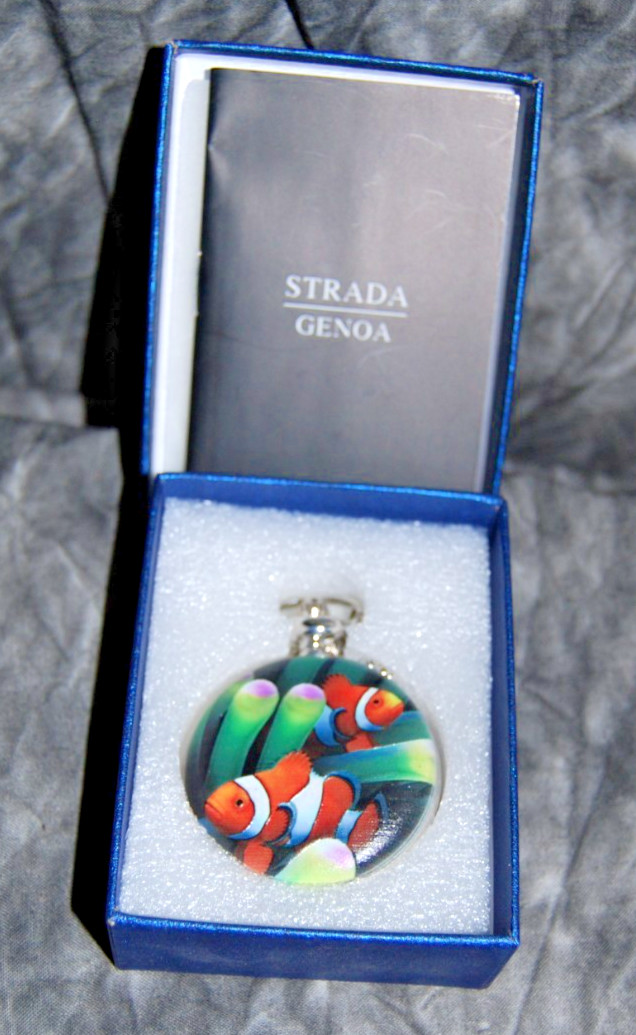 STRADA GENOA Clownfish “Finding Nemo” Pocket Watch New In Box Collectible